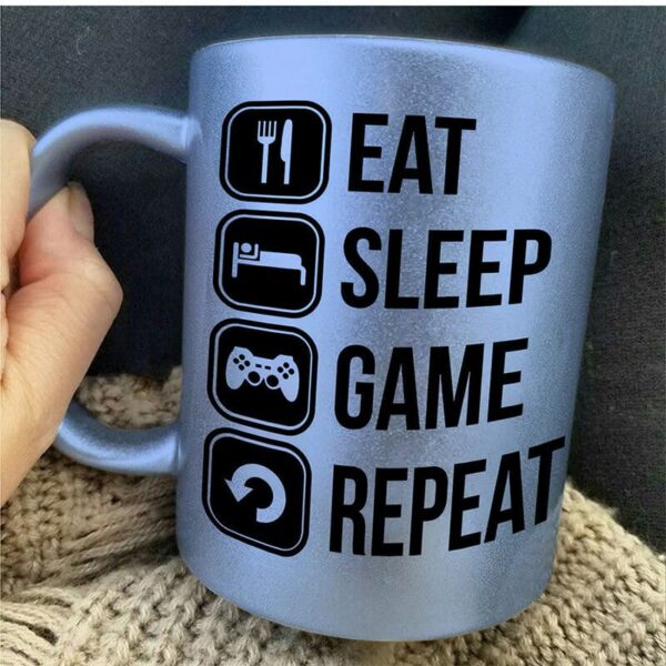 ماگ لاکچری طرح Eat Sleep Play Repeat کد 1593 - Image 4